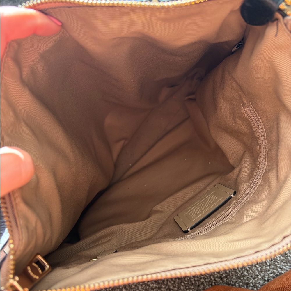 Coach Two-Tone Marlon Whipstitch Leather Shoulder Bag - Picture 3 of 6
